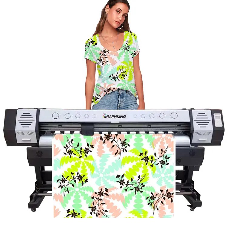 Fabricante 1,8 m impresora de gran formato rollo a rollo sublimación de tela textil vinilo impresora con xp600 i3200 cabeza para tela