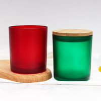 Bocaux à bougies en verre aromatique à large ouverture, colorés, noir mat, blanc, réutilisables, transparents, givrés, imprimés à l'écran, personnalisables, en bambou, en bois