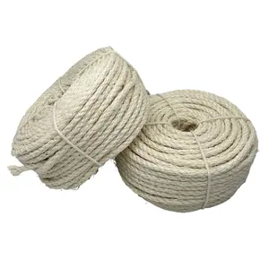 Großhandel natürliches Sisal-Seil Jute-Zahl 6 mm Hanfseil 3 Stränge gedrehtes Sisal-Seil 100 % Natur