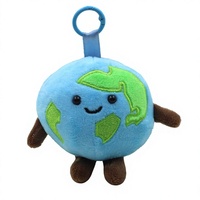 Porte-clés en peluche 3D Terre, pendentif rond en peluche, émulation planètes Lune Soleil Mars, pendentif de sac à dos en peluche