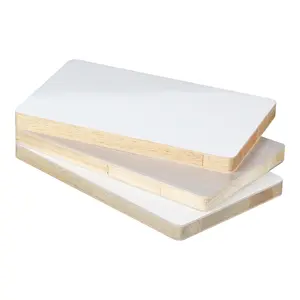 高品质18毫米白色哑光三聚氰胺砌块板/松木、Falcata/Albasia或泡桐芯细木工板