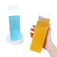 Bouteille en plastique carrée PET portable de 350 ml et 500 ml avec impression sérigraphique pour jus de fruits, champagne, soda et boissons énergisantes