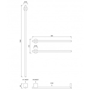 Ceaadesign scaldasalviette elettrico di lusso moderno acciaio e alluminio riscaldatore per uso bagno e cucina per alberghi - Product Image 2