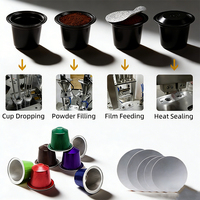Machine de remplissage et de scellage automatique de capsules de café en aluminium haute vitesse, machine de remplissage et d'emballage de dosettes Nespresso avec couvercle en aluminium