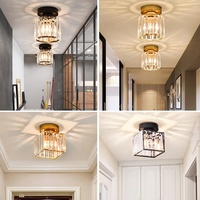 Moderne Simple Nordique Cristal Plafonnier De Luxe Hall D'entrée Lumière Creative Allée Couloir Balcon Petit Plafonnier E27