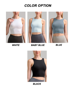 El más nuevo cuello alto Nake Feeling Longline U Back Sujetador deportivo Push up Tops de apoyo Fitness Workout Athletic Gym Bra - Product Image 6