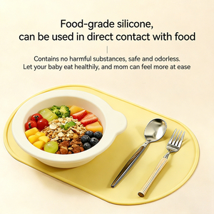Set de table ovale en silicone de qualité alimentaire, antidérapant, résistant à la chaleur, imperméable, facile à nettoyer, pour cuisine, maison, restaurant - Product Image 2