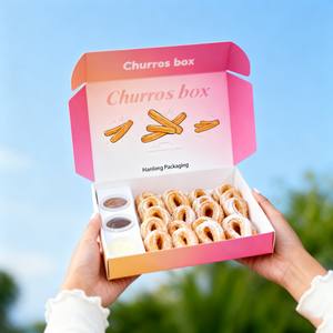 Özel marka biyobozunur Churros kutusu geri dönüşümlü gıda sınıfı ekmek kek çörek çerez yiyecek kutusu - Product Image 6