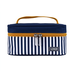 Sacs isothermes et sacs à goûter 2023 imperméables, rayés, classiques, souples, congelables, en polyester enduit, 15L, avec fermeture éclair - Product Image 1