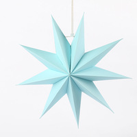 Lanterne d'étoile en papier de décoration suspendue de Noël imprimée à 9 pointes personnalisée