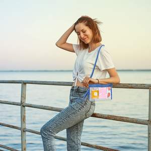 Custom <strong>Clear</strong> Pvc Bag Stadium Approved Messenger Transparent Sling Bag Adjust Strap Cear Crossbody Bags Clutch <strong>Purses</strong> for Women - Product Image 6