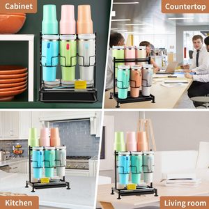 Organizador de Botellas de Agua Compatible con el Vaso Stanley de 40 oz con Asa, Organizador de Vasos Ajustable con Rejilla de Secado - Product Image 6