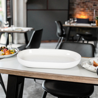 Vaisselle de restaurant moderne de luxe en céramique ABS écologique, assiettes rondes en grès blanc, nouveau design, vente en gros