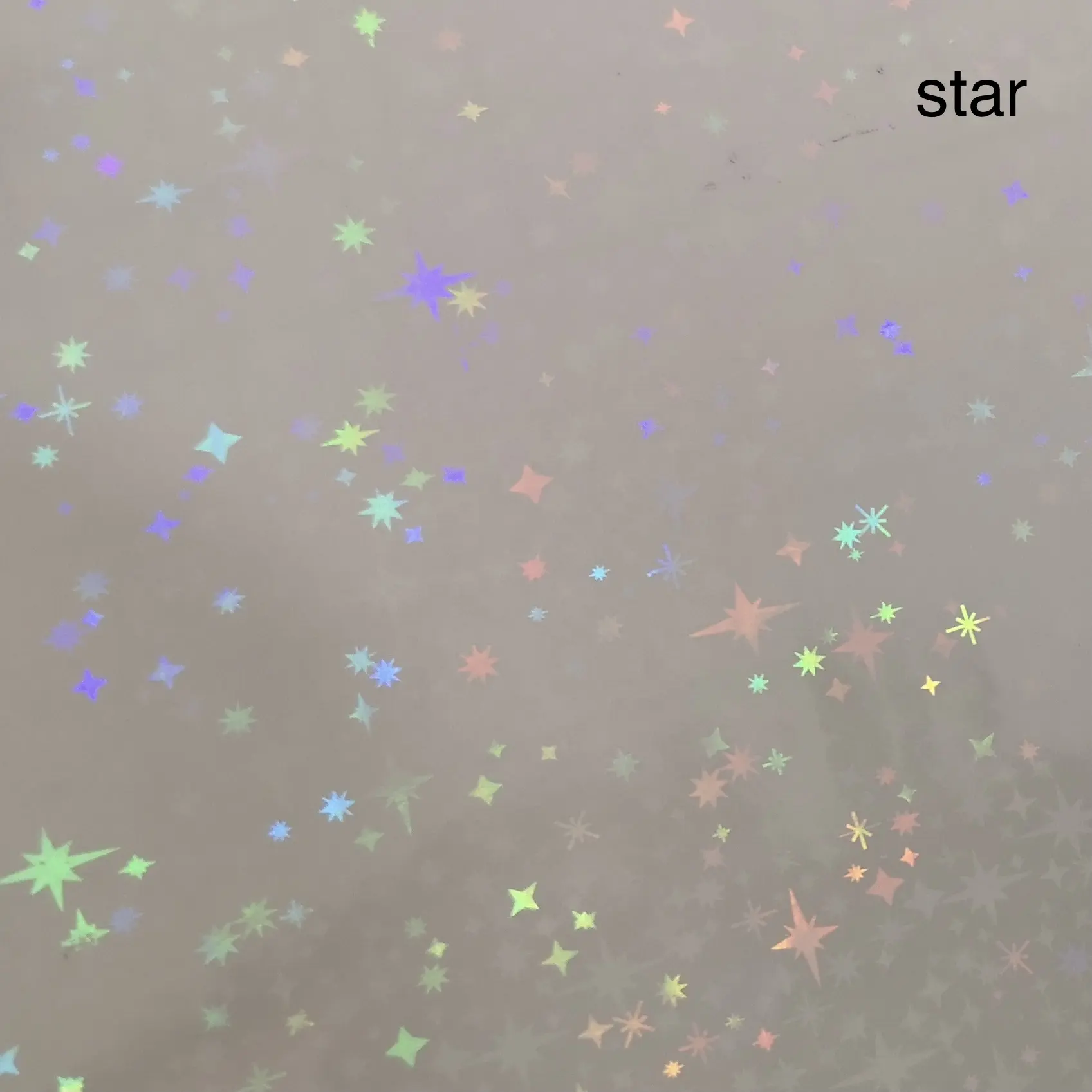 Sovrapposizione olografica laminazione trasparente pellicola iridescente pellicola autoadesiva e rotolo in tutti i modelli stella arcobaleno dot