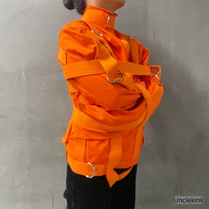 Vêtement <span class=keywords><strong>de</strong></span> <span class=keywords><strong>contention</strong></span> médical en toile orange avec boucle métallique pour homme, combinaison <span class=keywords><strong>de</strong></span> <span class=keywords><strong>contention</strong></span> pour prison, pour patient psychiatrique - Product Image 4