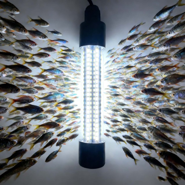 12V LED Underwater Squid Fishing Lamp 5m Cable Green Blue Yellow White LED Fishing Lights
