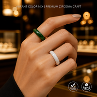 Offre Spéciale – Bague de Mariage en Céramique Multifacettes 6mm, Colorée et Étincelante, Hypoallergénique, Bijou Unisexe, Expédition Rapide, Favori des Livestreams