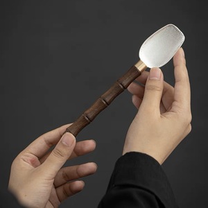 Ebony Alloy <b>Tea</b> Spoon With Bamboo Handle Heat Resistant For Kung Fu <b>Tea</b> <b>Set</b> - Product Image 1