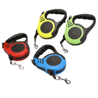 Laisse rétractable automatique pour chien avec poignée, laisse en plastique écologique, motif de dessin animé simple et solide