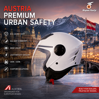Casque de moto ouvert personnalisé certifié DOT pour homme, idéal pour les trajets urbains quotidiens, avec design graphique personnalisable disponible
