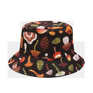 High Quality China Wholesale Custom Reversible Mushroom Cartoon Pattern Oversized Bucket Hat Printed