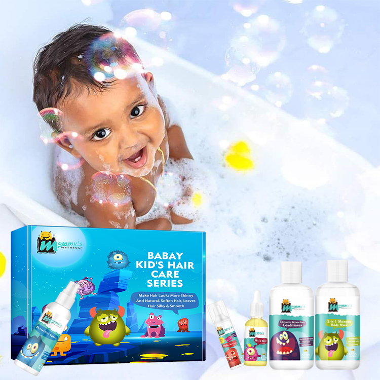 Мягкое очищение, натуральный запах, частные детские наборы для ухода за волосами, детский шампунь и гель для тела
