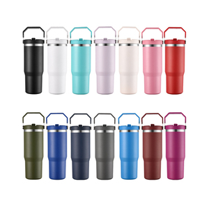 Custom Logo Double Wall Vacuum Insulated Stainless Steel Water Tumbler <b>with</b> Handle 304 Food Grade for Home Kitchen - Product Image 3