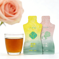 Sachet plat en Mylar de 30 ml, découpé sur mesure, pour emballage liquide, en forme de bouteille, en aluminium et nylon, pour jus de fruits, sacs de qualité alimentaire