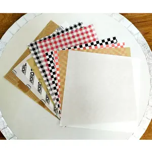 Red and White Checkered Dry Waxed Deli Paper Sheets Paper Liners for Food Basket Bread food Wrapping paper