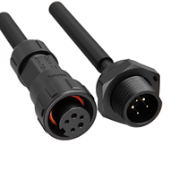 Connecteur circulaire à vis M16 10 ampères, prise étanche IP67 pour systèmes LED d'automatisation et assemblages de câbles OEM