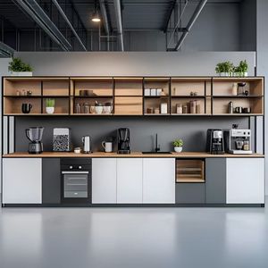 Ensemble d'armoires de <span class=keywords><strong>cuisine</strong></span> semi-ouvertes sans poignées de style simple Xichu à <span class=keywords><strong>prix</strong></span> abordable - Product Image 1