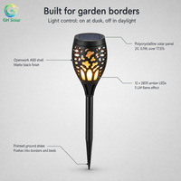 Lampe torche solaire à effet flamme pour extérieur, jardin, cour, allée, entrée de garage, porte d'entrée, balcon