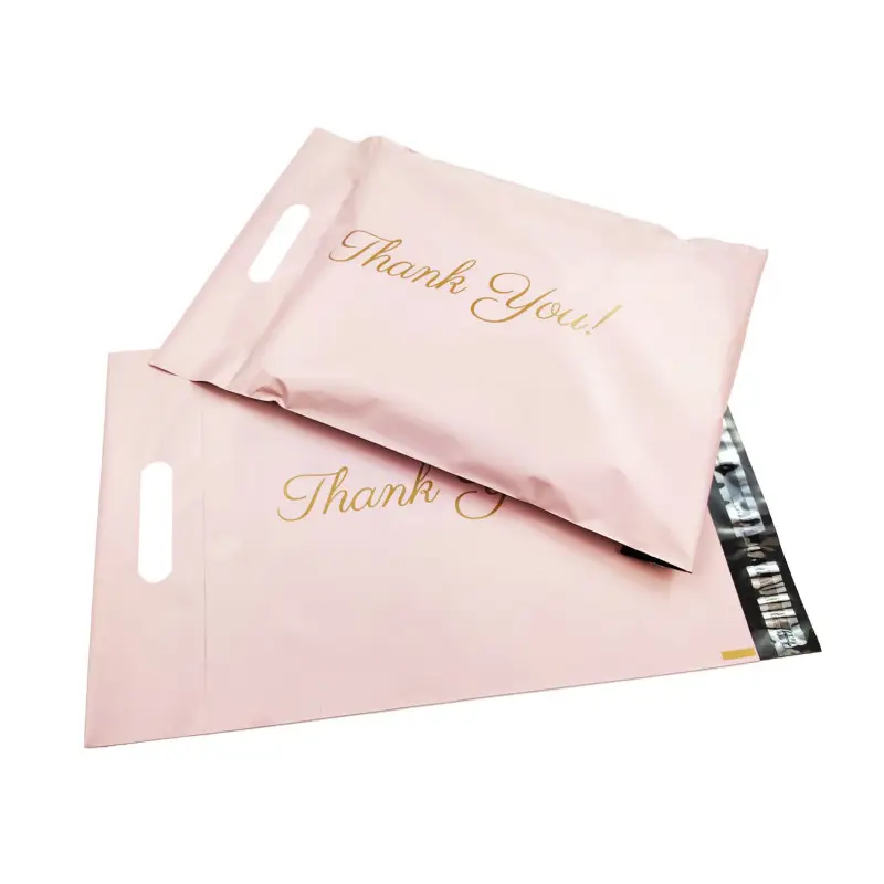 Roségold Weiß Mail gedruckt Poly Griff Verpackung Umschläge mit selbst dichten den Kurier Aufbewahrung taschen Kleidung Mailer mit Logo