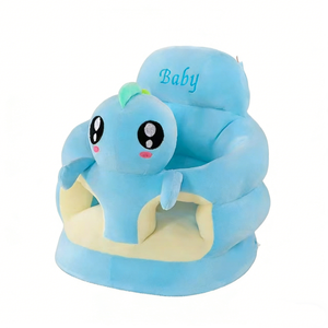 Siège d'apprentissage pour bébé personnalisé en forme de dinosaure, canapé en peluche bleu dinosaure, chaise de soutien pour bébé, siège bébé en peluche dinosaure - Product Image 1