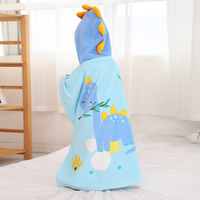 Serviette de bain poncho à capuche en coton pour enfants, imprimé dinosaure de dessin animé, idéale pour la plage et le surf