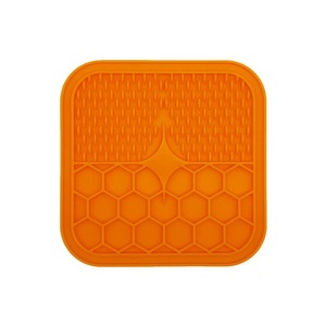 Silicone Pet Licking Pad 15x15cm Slow Feeder For Dogs Cats Anti Choking Eco Friendly Bowl Blue Orange - Product Image 2