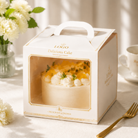 Boîtes à gâteaux rigides en carton recyclé avec fenêtre, qualité alimentaire, logo personnalisé, pour la vente en gros aux boulangeries