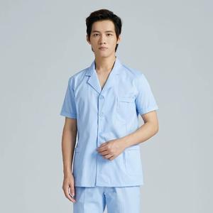 Costume fendu à manches courtes pour infirmière, manteau blanc, ensemble court d'été, salopette de médecin <span class=keywords><strong>dentaire</strong></span>, col montant, gommages médicaux - Product Image 4