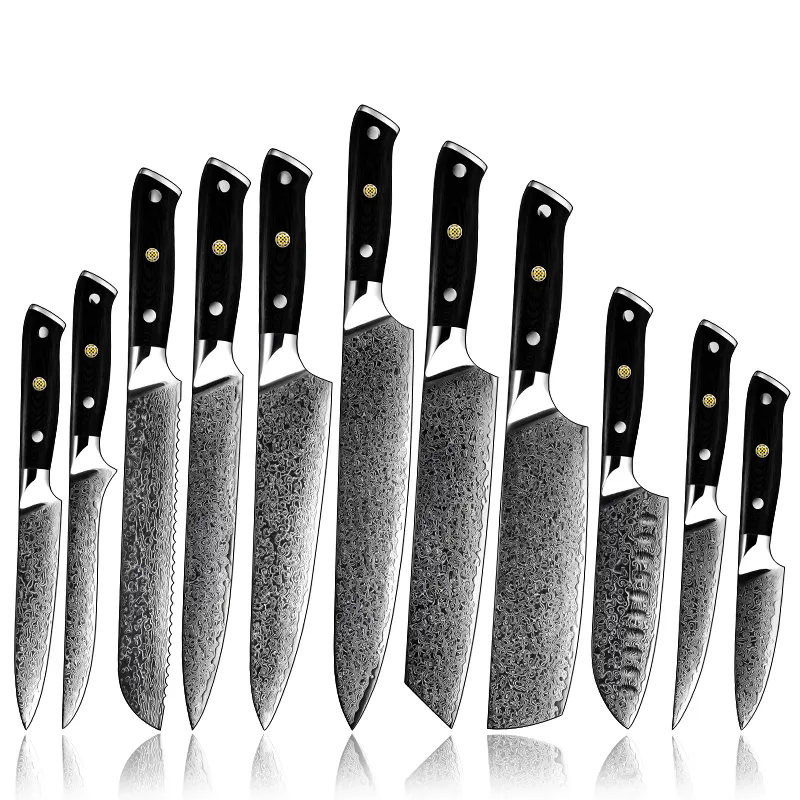 Japanese Kitchen Knives Sets 67 Layer VG10 Blade With Black G10 Handle Damascus knife For Kitchen Multi-purpose Daily Cutting
