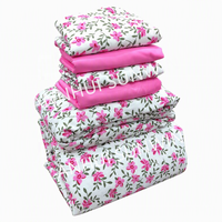 Parure de lit personnalisée 6 pièces imprimée florale avec drap-housse à poches profondes de 14 pouces, drap plat et taies d'oreiller – Draps de lit en gros