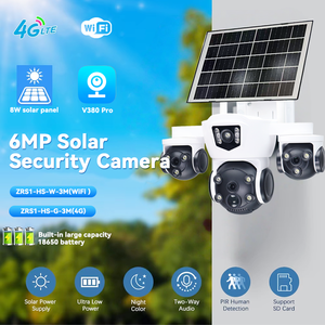 V380 Pro năng lượng mặt trời không dây ngoài trời an ninh Hệ thống <span class=keywords><strong>camera</strong></span> 5K 6MP Pin hoạt động kết nối wifi toàn cảnh PTZ - Product Image 2