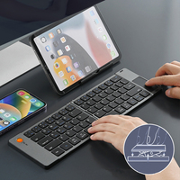 Clavier sans fil pliable avec pavé tactile rechargeable, format de poche pour iPad, iPhone, smartphone, tablette, ordinateur portable