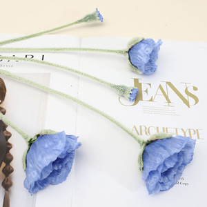 Fleur artificielle en soie, 5 têtes, coquelicot et <span class=keywords><strong>an</strong></span>émone, style automne, pour la fête des Mères, le <span class=keywords><strong>Nouvel</strong></span> <span class=keywords><strong>An</strong></span>, la maison, les fêtes et les mariages, écologique, vente en gros - Product Image 3