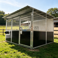 Panneau de grillage modulaire portable sur mesure pour écurie de chevaux, en acier galvanisé avec cadre en bambou, robuste pour extérieur et pâturage équestre