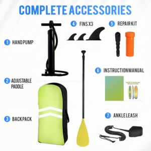 กระดานซัพแบบเป่าลมซีซีฟิต ซีรีส์ดรอปสติทช์ - เป็นมิตรกับสิ่งแวดล้อมและพกพาสะดวกสำหรับการเล่นพายเรือในทะเลและตกปลา - Product Image 6