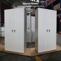 Armoire de classement moderne à 2 portes en acier, meuble de rangement de bureau avec 5 étagères réglables et poignée en alliage en forme de L pour documents et outils