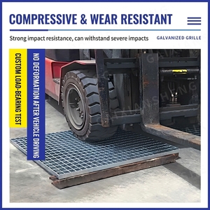 EN124 D400 Standard Langlebige Treppenstufen Stahlgitter für Außenbereich Bodenbelag Laufsteg Treppenstufen mit Verstärkten Betonstäben - Product Image 5