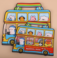 Sac refermable personnalisé en forme de bus, imprimé dessin animé mignon, pour collations d'enfants, biscuits, bonbons, emballage cadeau de fête
