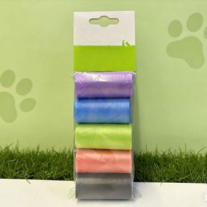 Hengtuo Factory Direct Sales Stock Thick Leak-Proof HDPE/LDPE Unscented 5 <b>Rolls</b> Pack for Outdoor Walking Pet Dog Waste Poop <b>Bags</b> - Product Image 1