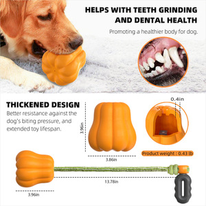 Pumpkin Shape Dog <b>Toy</b> Orange Plastic 360 Degree Rotate Throw Aid <b>Interactive</b> Pet Play Item for Dogs - Product Image 4